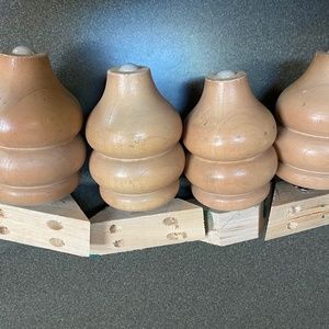 Furniture feet beefy turned leg style set of 4 wood Preowned